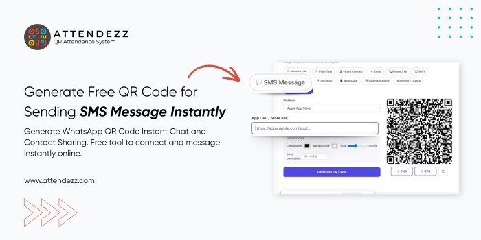 Generate Free QR Code for Sending SMS Message Instantly
