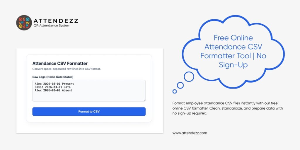 Free Online Attendance CSV Formatter Tool | No Sign-Up
